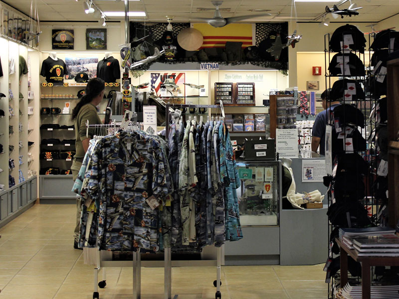 Inside of gift shop - US Army Museum of Hawaii.